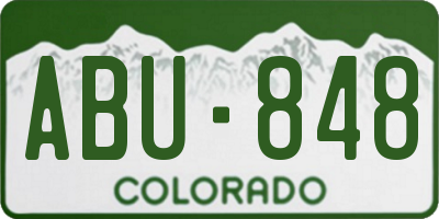 CO license plate ABU848