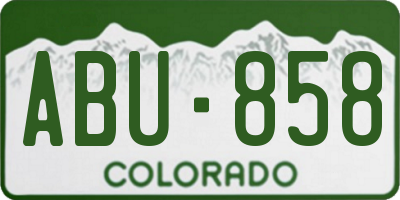 CO license plate ABU858