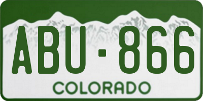 CO license plate ABU866