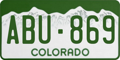 CO license plate ABU869