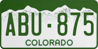 CO license plate ABU875