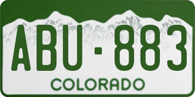 CO license plate ABU883