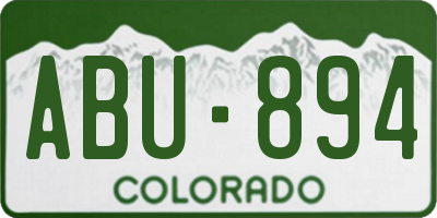 CO license plate ABU894