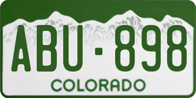 CO license plate ABU898