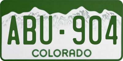 CO license plate ABU904