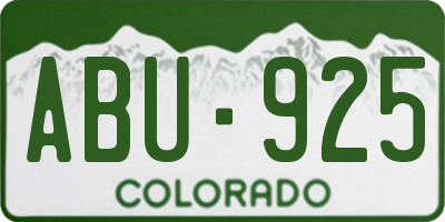 CO license plate ABU925