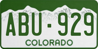 CO license plate ABU929