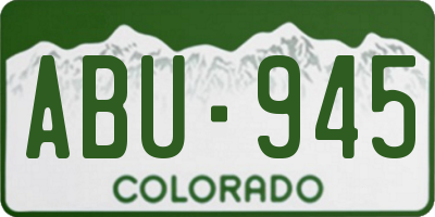 CO license plate ABU945