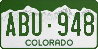 CO license plate ABU948