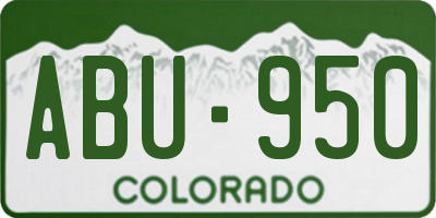 CO license plate ABU950