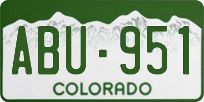 CO license plate ABU951
