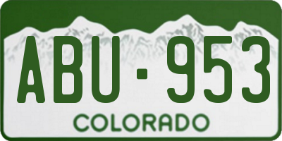 CO license plate ABU953