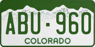 CO license plate ABU960