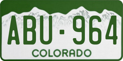 CO license plate ABU964