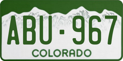 CO license plate ABU967