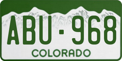 CO license plate ABU968