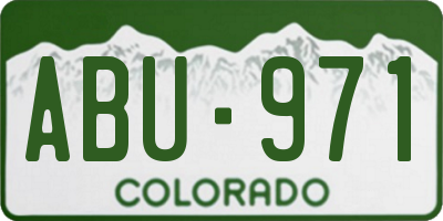 CO license plate ABU971
