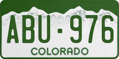 CO license plate ABU976