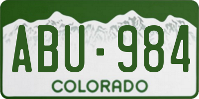 CO license plate ABU984