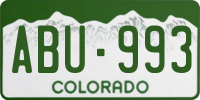 CO license plate ABU993