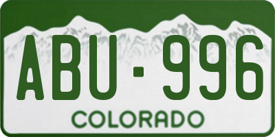 CO license plate ABU996