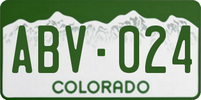 CO license plate ABV024