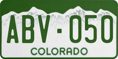 CO license plate ABV050