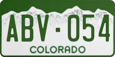 CO license plate ABV054