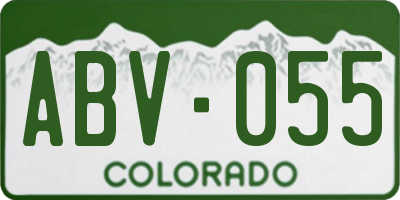 CO license plate ABV055