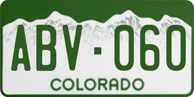 CO license plate ABV060