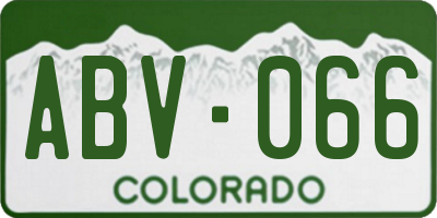CO license plate ABV066