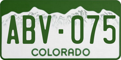CO license plate ABV075