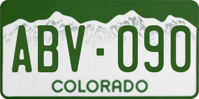 CO license plate ABV090
