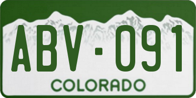 CO license plate ABV091