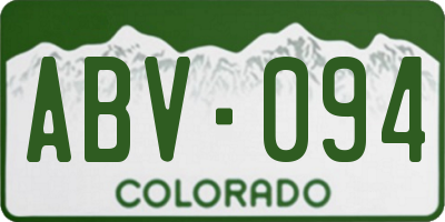 CO license plate ABV094