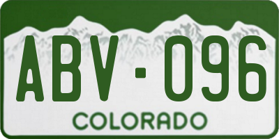 CO license plate ABV096