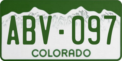CO license plate ABV097