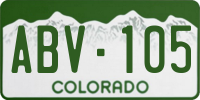 CO license plate ABV105