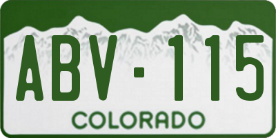 CO license plate ABV115