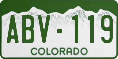 CO license plate ABV119