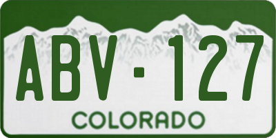 CO license plate ABV127