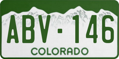 CO license plate ABV146