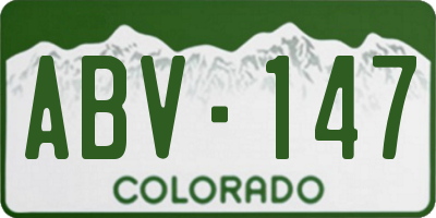 CO license plate ABV147