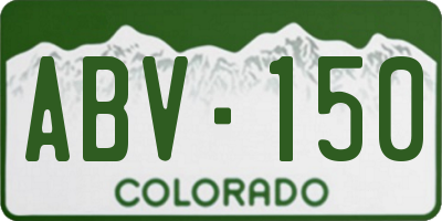 CO license plate ABV150