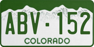 CO license plate ABV152