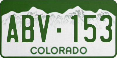 CO license plate ABV153