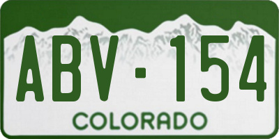 CO license plate ABV154