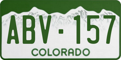 CO license plate ABV157