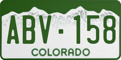 CO license plate ABV158