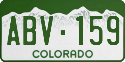CO license plate ABV159